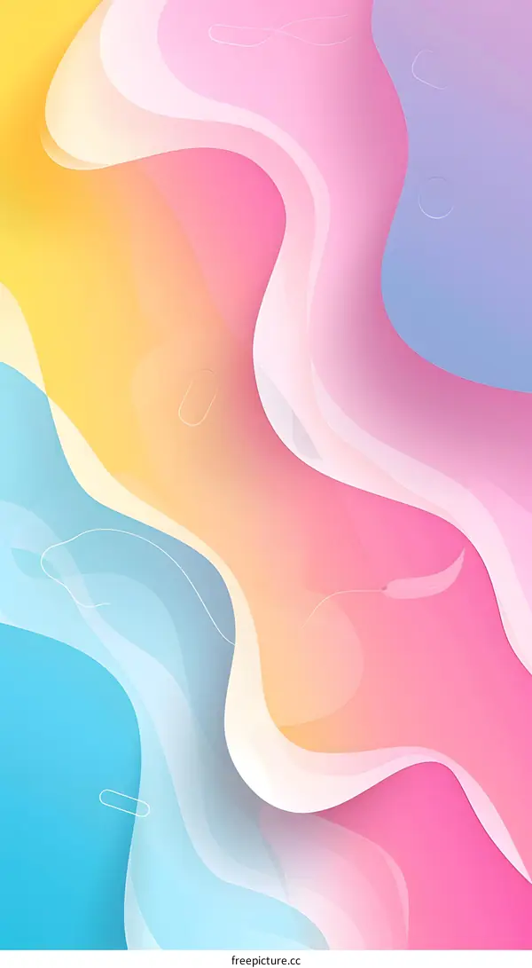 Abstract Background With Pastel Color Wave Design