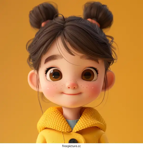 A Portrait of a Young Girl with a Yellow Coat