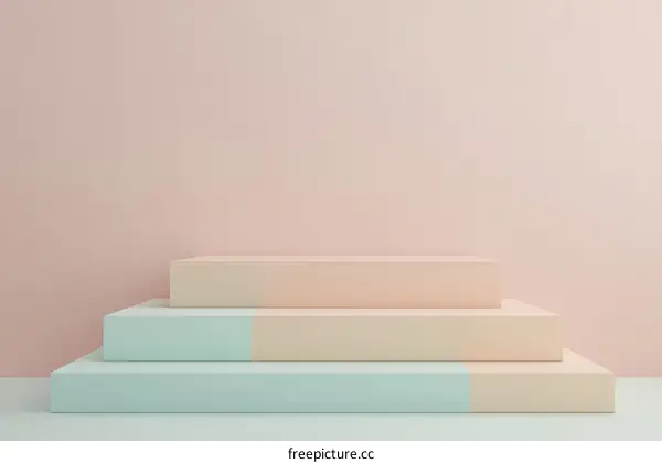 Pastel Color Geometric Product Display Platform