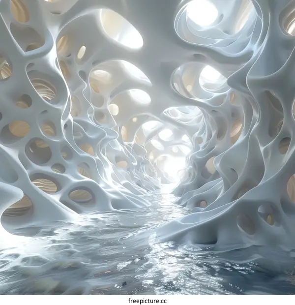 Abstract White Cave Architectural Design