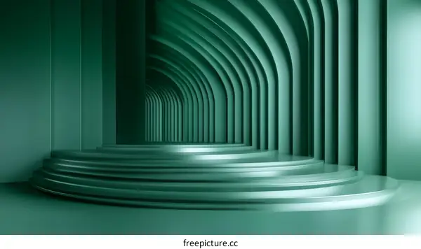 Abstract Green Architectural Stage Design