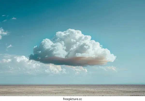 White Cloud Over Desert Landscape
