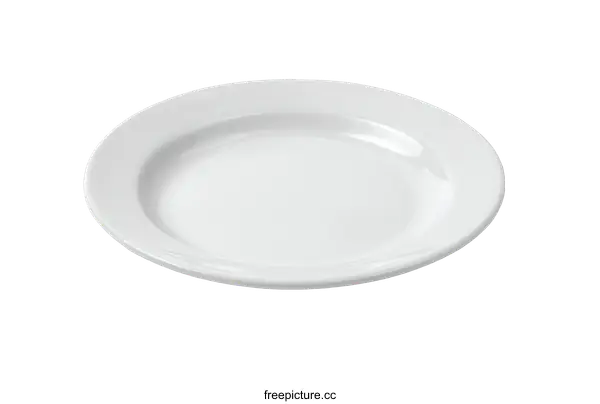 [Transparent Background PNG]Empty White Round Plate on White Background