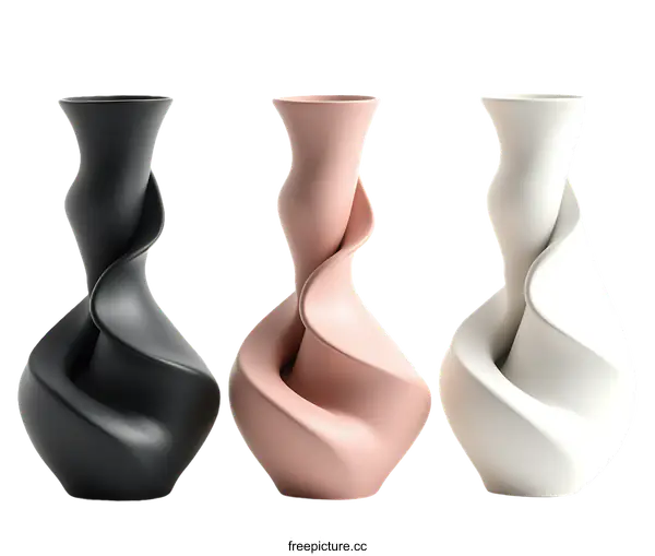 [Transparent Background PNG]Modern Abstract Ceramic Vases Collection