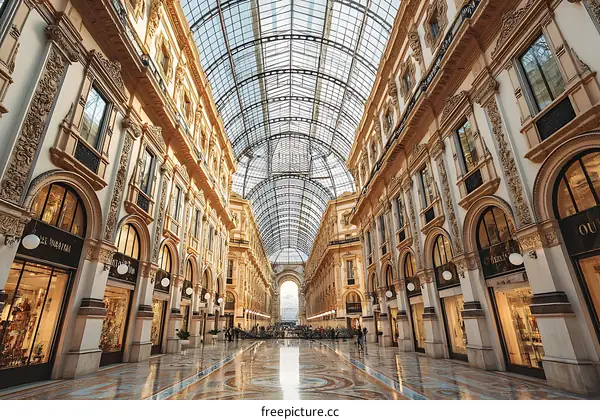 Grand Galleria Vittorio Emanuele II in Milan, Italy, shopping arcade