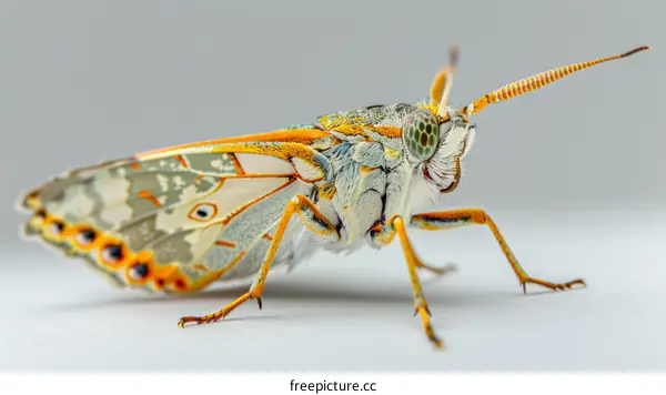 A colorful butterfly on a white background