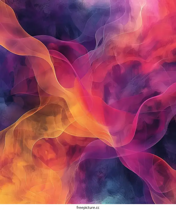 Abstract Colorful Flowing Lines Artwork