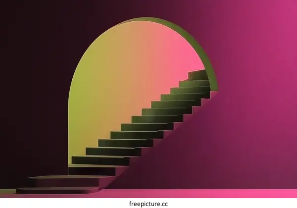 Abstract Stairway Design in Vibrant Colors