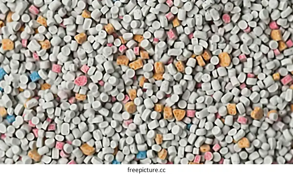 Colorful plastic pellets texture background