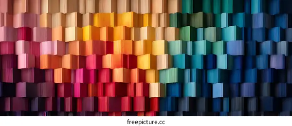 Abstract Colorful Geometric Cube Pattern