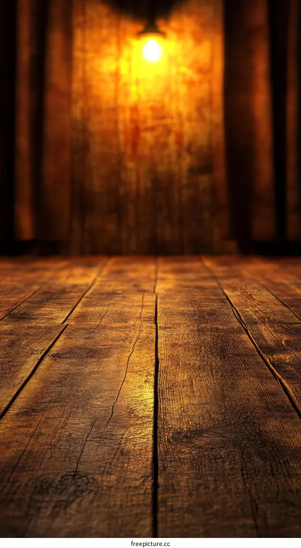 Rustic Wooden Floor with Warm Light