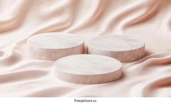 Marble Product Display on a Satin Background