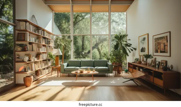 mid century modern living room interior design