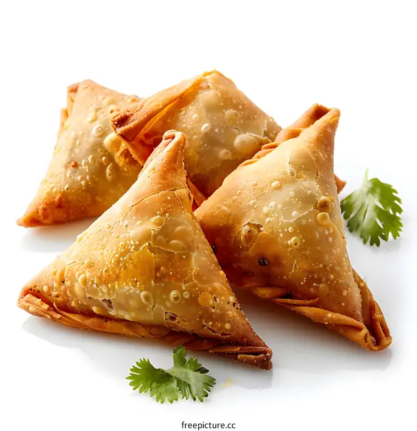 Samosas on a White Background