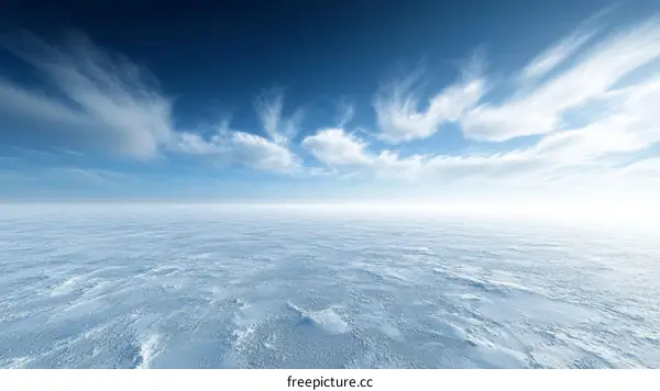 Vast Frozen Plain Under a Clear Blue Sky