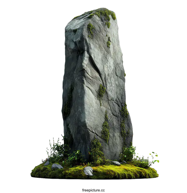 [Transparent Background PNG]Majestic Stone Pillar in Natural Setting