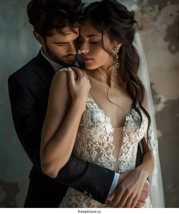 A couple is getting married in a church.