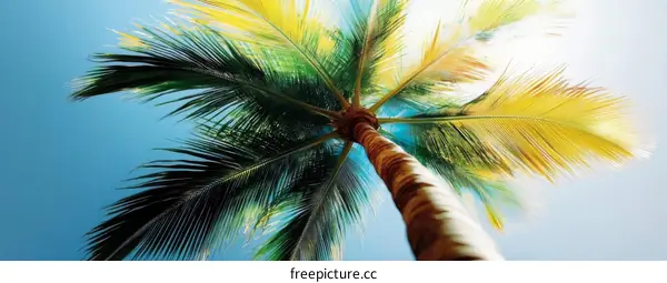 Vibrant Palm Tree Against a Clear Sky