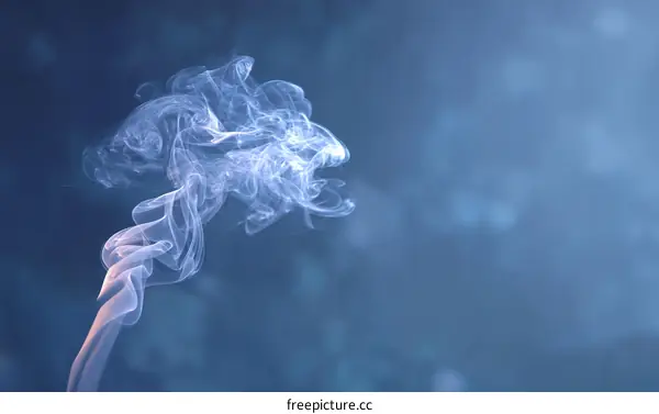 Abstract Smoke Patterns in Soft Blue Light