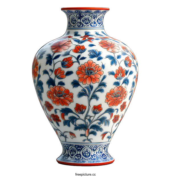 [Transparent Background PNG]Chinese Porcelain Vase With Floral Pattern