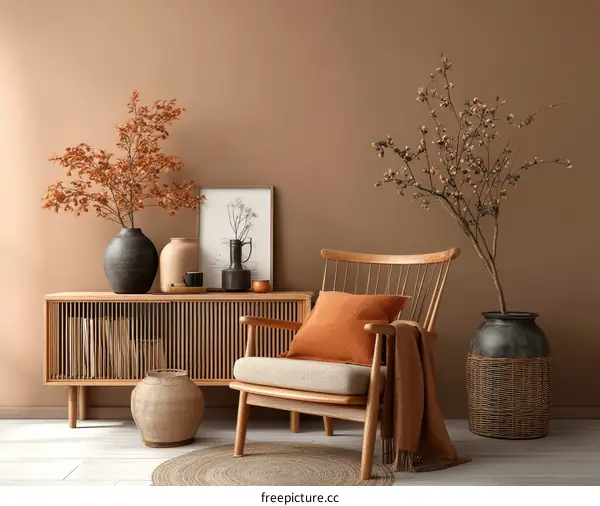 Cozy Autumnal Living Room Interior Design