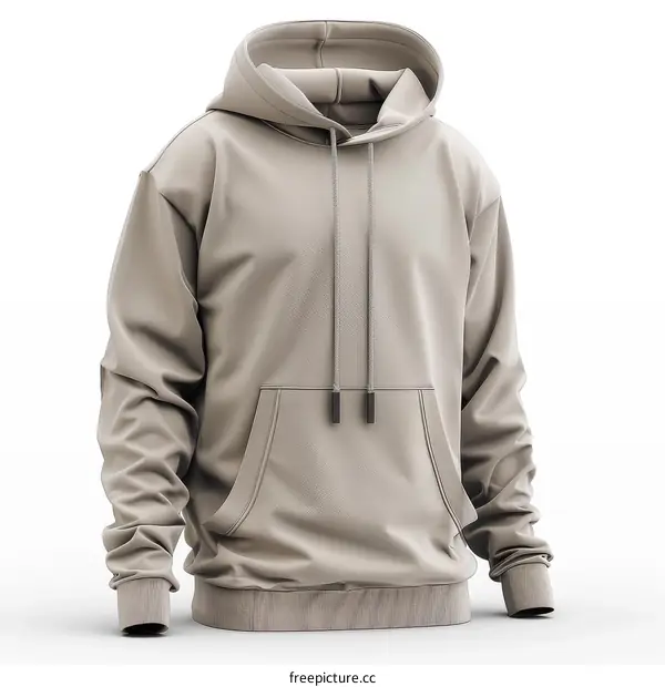 Beige Casual Unisex Cotton Light Brown Hoodie