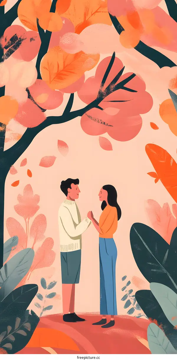 Couple in Love Under a Tree