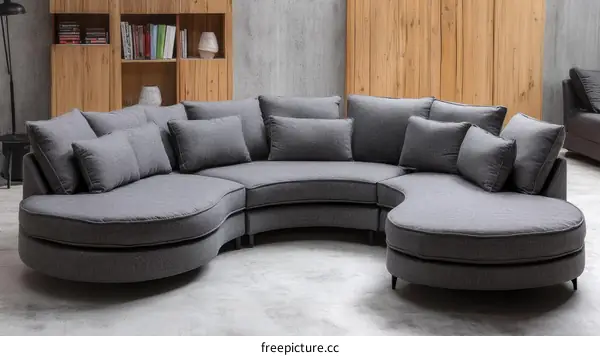 Modern Grey Sectional Sofa Set in a Modern Living Room