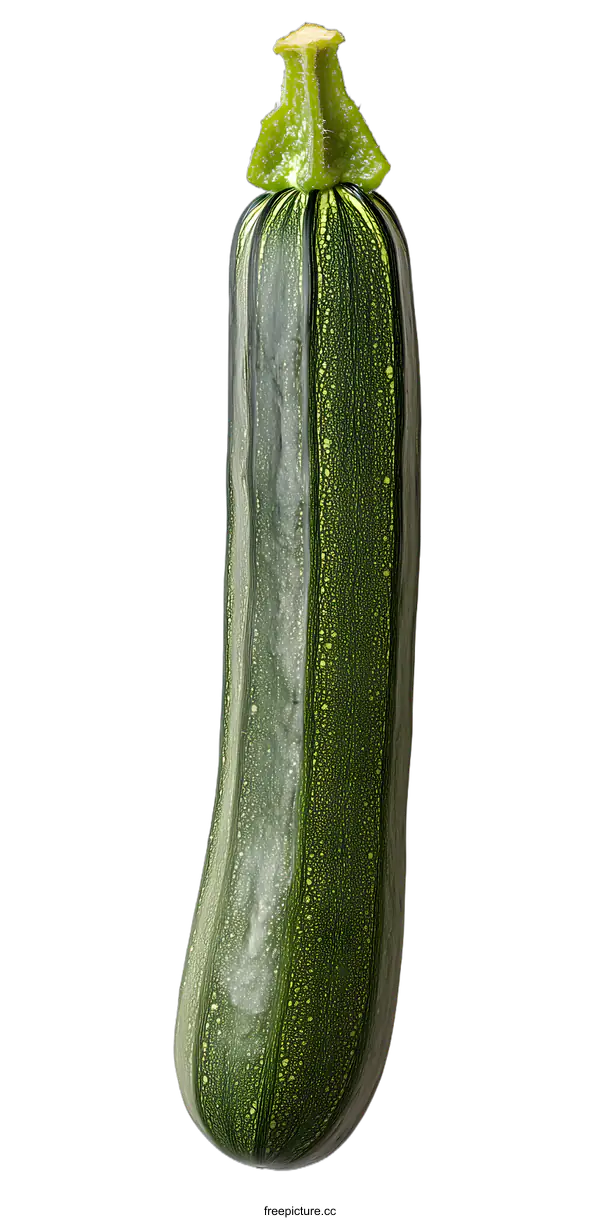 [Transparent Background PNG]Fresh Green Zucchini Isolated on White Background