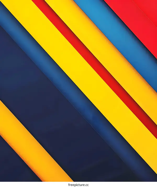 Abstract Diagonal Lines Background Design in Yellow Blue and Red