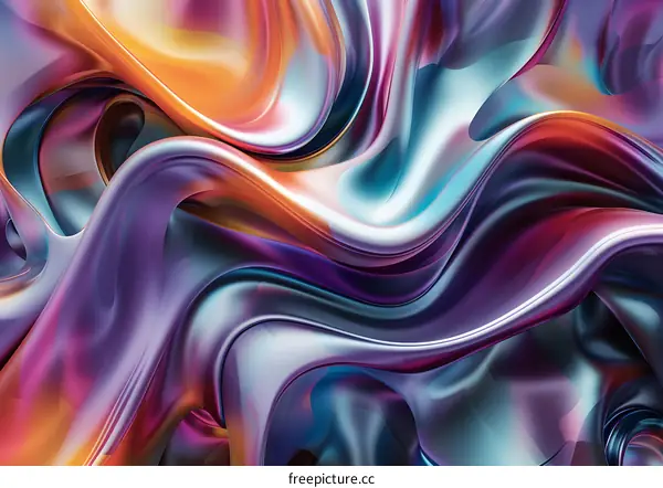 Abstract Colorful Swirling Liquid Background