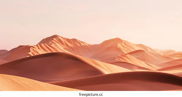 Desert Landscape with Golden Sand Dunes