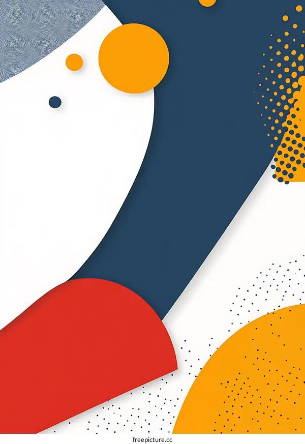 Abstract Geometric Shapes Background With Blue Red Yellow Colors