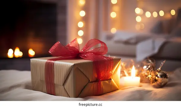 A Luxurious Gift Tucked in Front of a Warm Fireplace