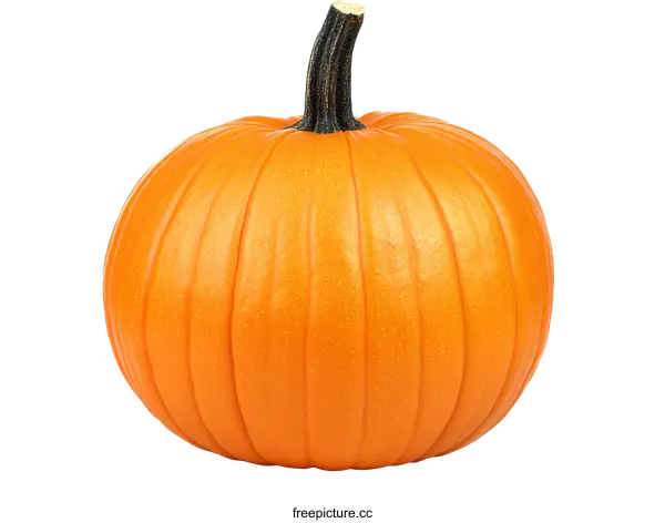 [Transparent Background PNG]Single Orange Pumpkin on White Background