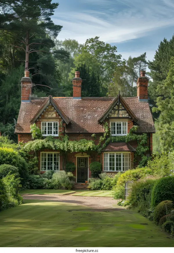 Charming English Country Cottage with Thatched Roof