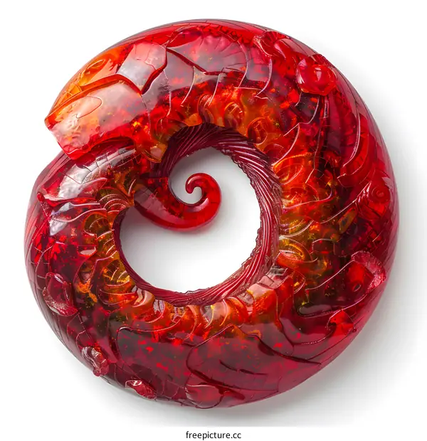 Red Glass Spiral Art