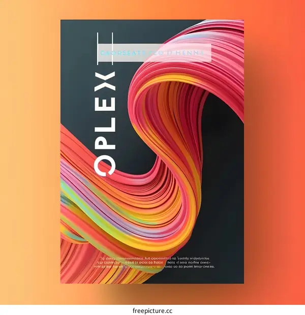 Abstract Colorful Swirling Design with Text Overlay