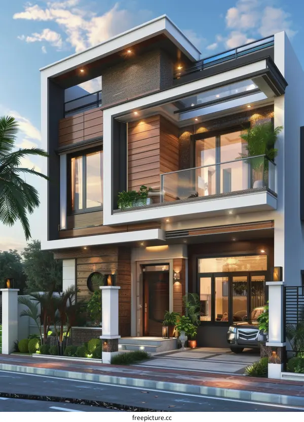 Design of a Modern House with Courtyard