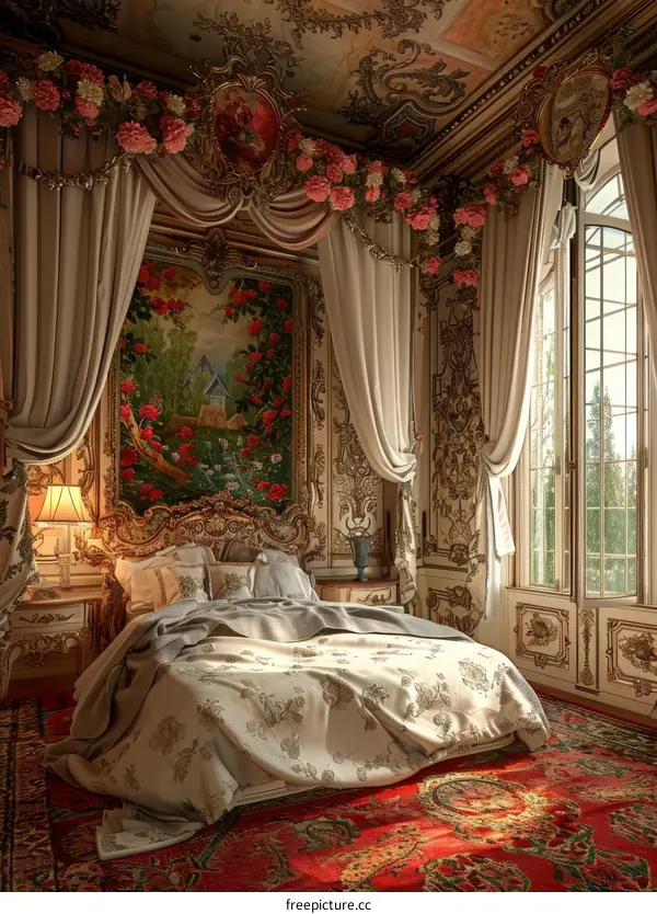 Ornate Bedroom Interior Design Illustrative