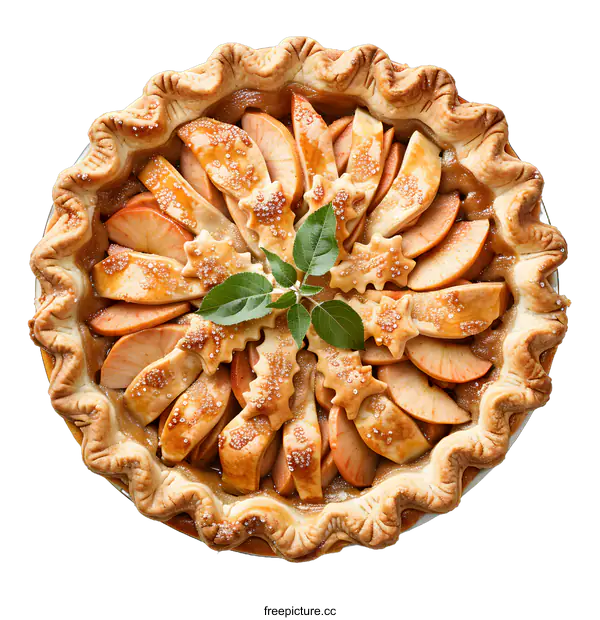 [Transparent Background PNG]Apple Pie Overhead View