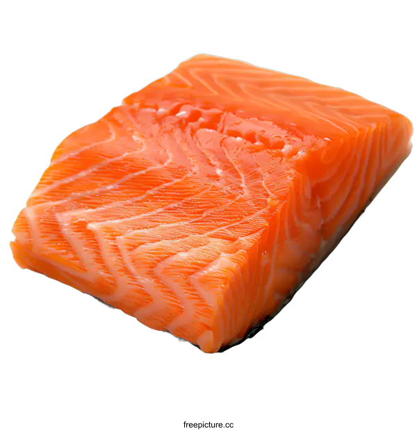 [Transparent Background PNG]Fresh Salmon Fillet on White Background