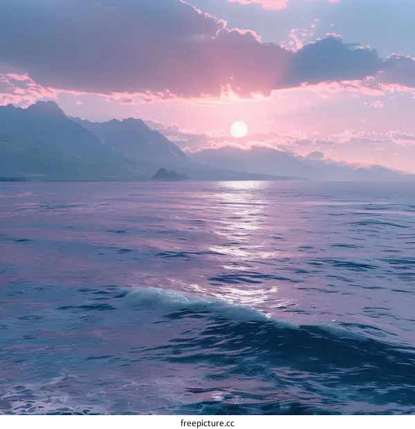 Tranquil Dusk Over Shimmering Ocean