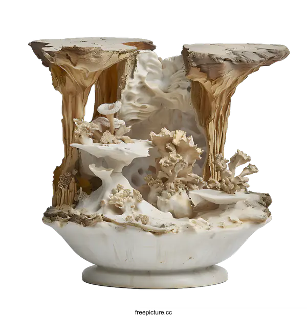 [Transparent Background PNG]A grotto with carved coral and shells