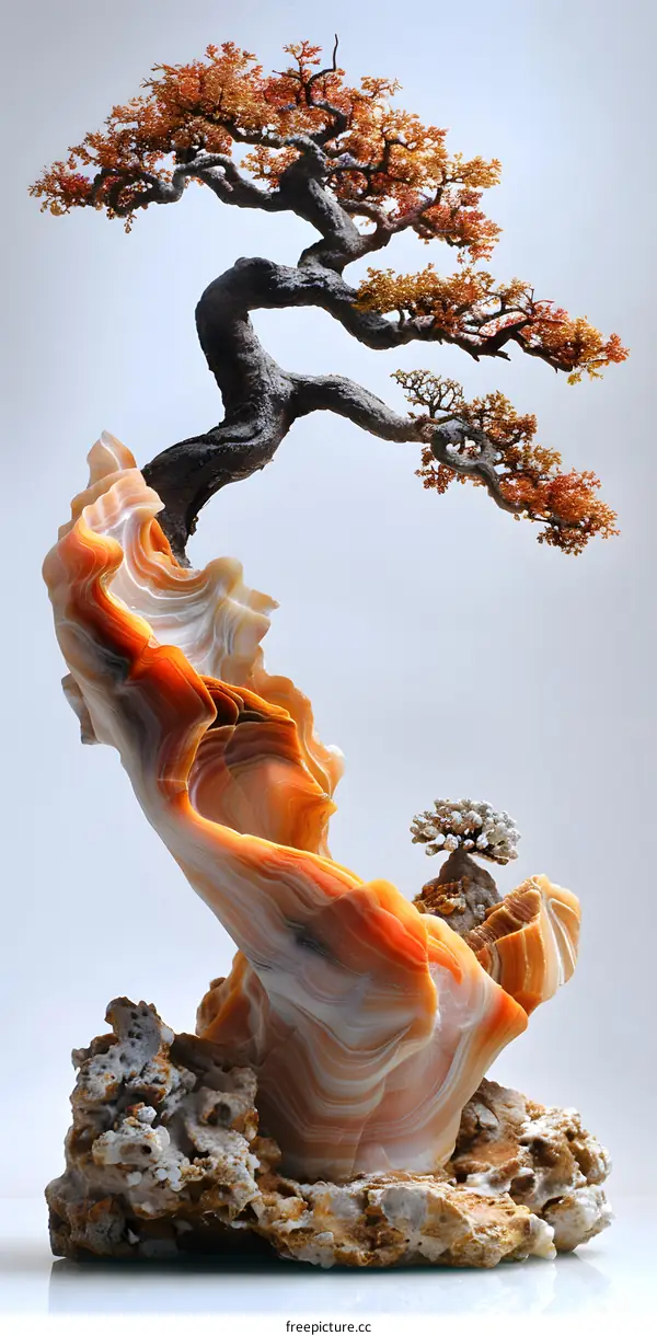 Bonsai tree made of gemstone