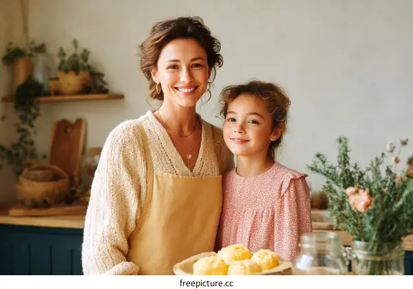 Mother and Daughter in the Kitchen