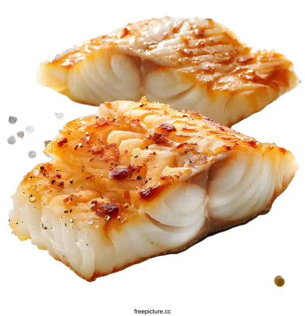 [Transparent Background PNG]Grilled cod fillets