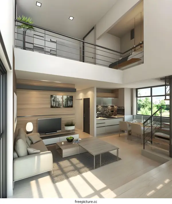 Modern Open Plan Loft Apartment Interior Design