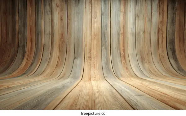 Wooden Curved Wall Background Design