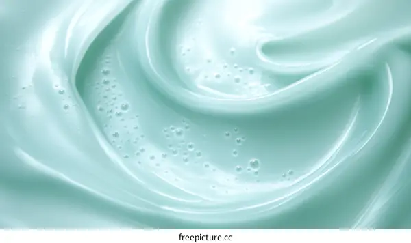 Mint Green Cosmetic Cream Texture Close Up